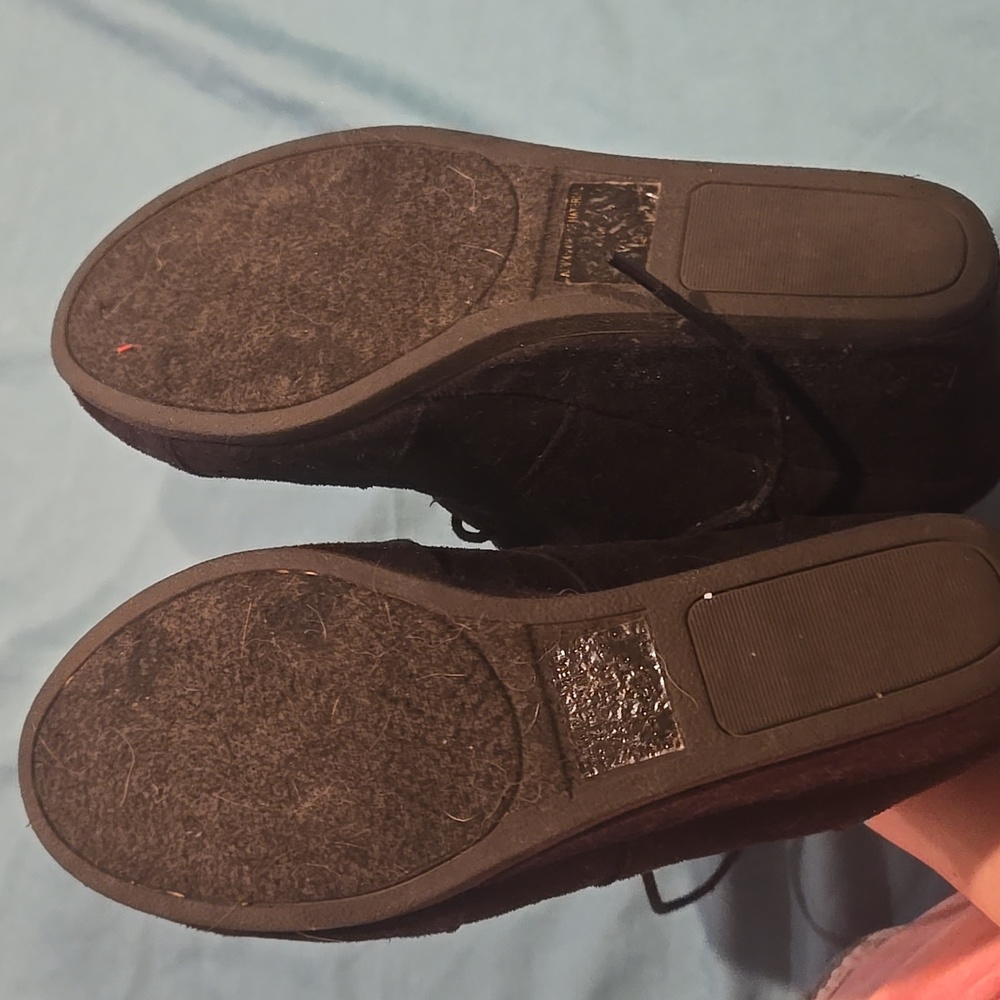 Black Lace Up Wedges - Picture 7 of 7